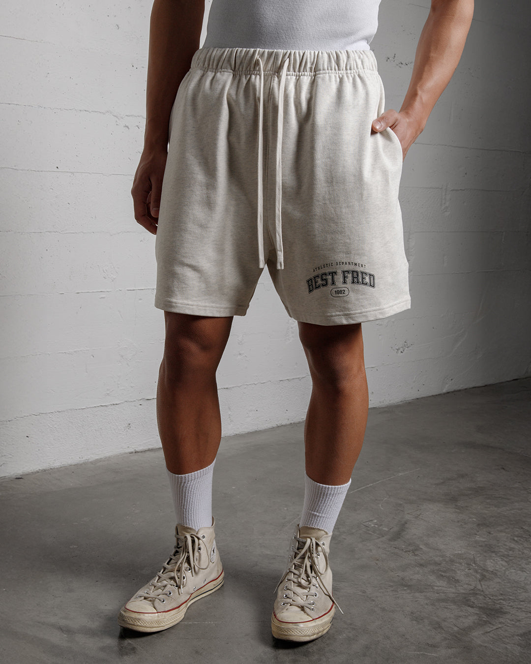 BEST FRED ATHLETIC DEPT. RELAXED SHORTS - OATMEAL