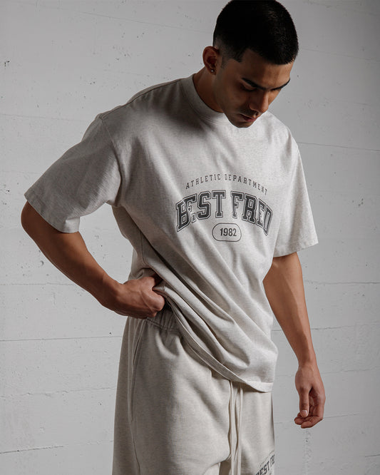 BEST FRED ATHLETIC DEPT RELAXED FIT TEE - OATMEAL