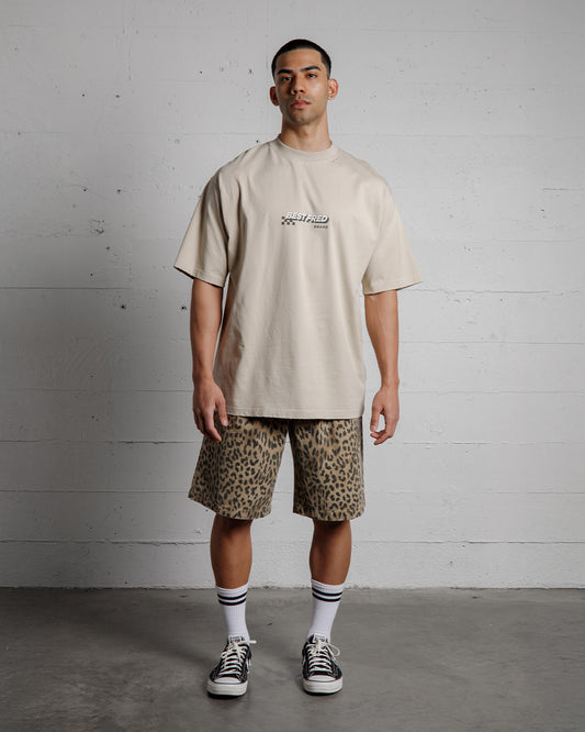 BEST FRED CHECKER DISTRESSED TEE - SAND