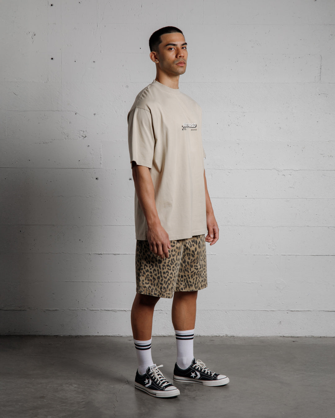 BEST FRED CHECKER DISTRESSED TEE - SAND