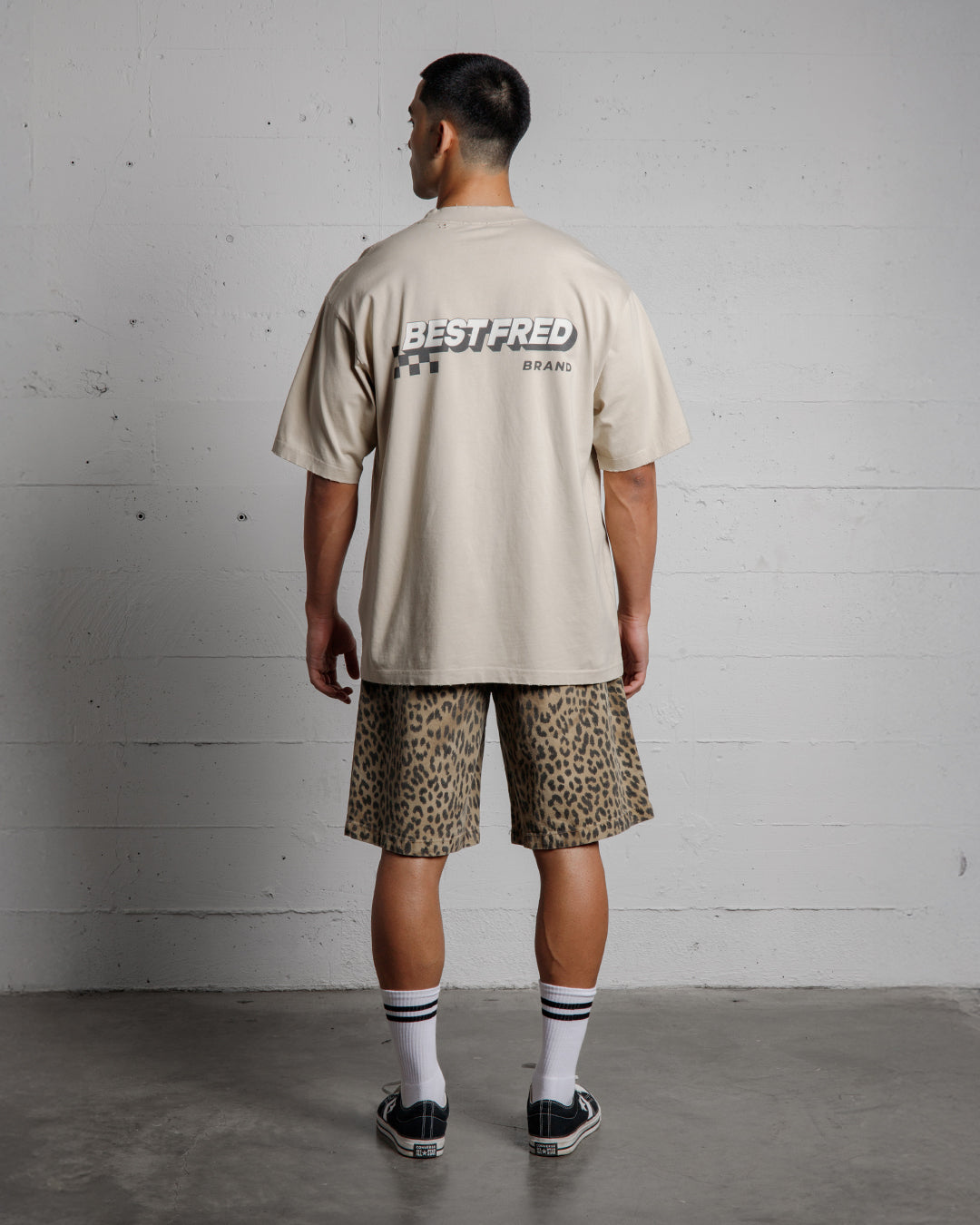 BEST FRED CHECKER DISTRESSED TEE - SAND