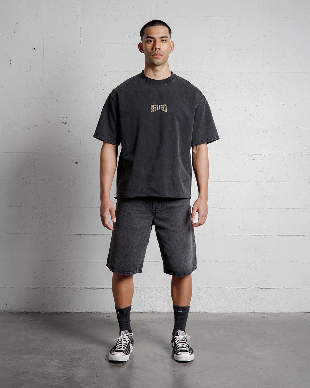 BEST FRED VARSITY VINTAGE TEE - WASHED BLACK