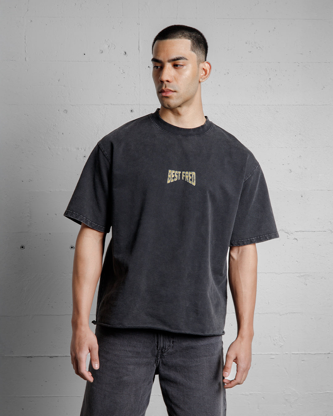 BEST FRED VARSITY VINTAGE TEE - WASHED BLACK