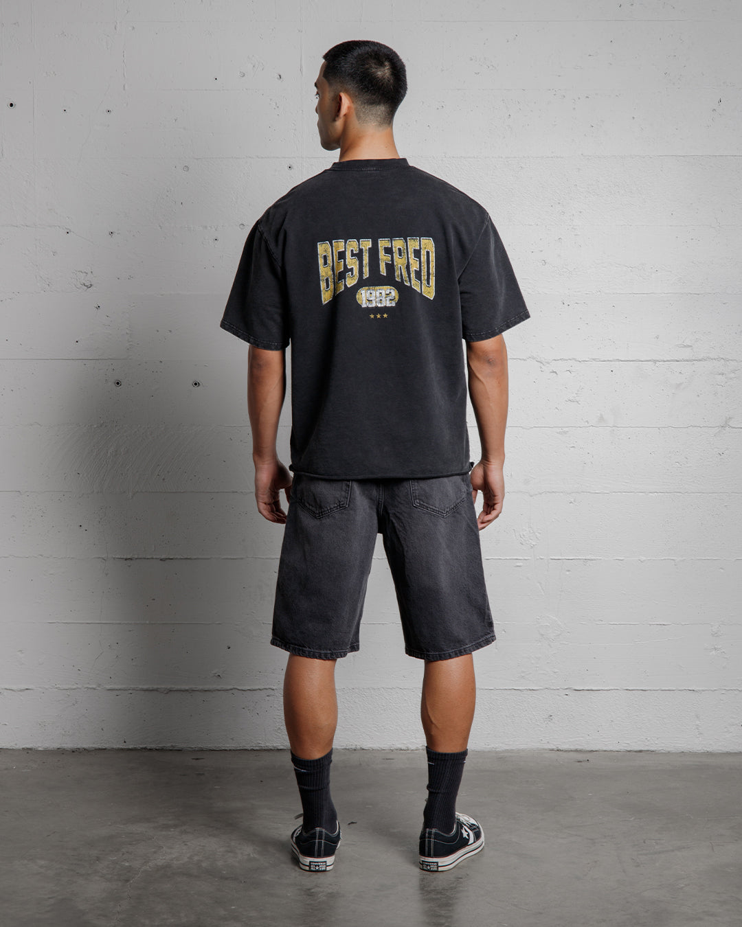 BEST FRED VARSITY VINTAGE TEE - WASHED BLACK