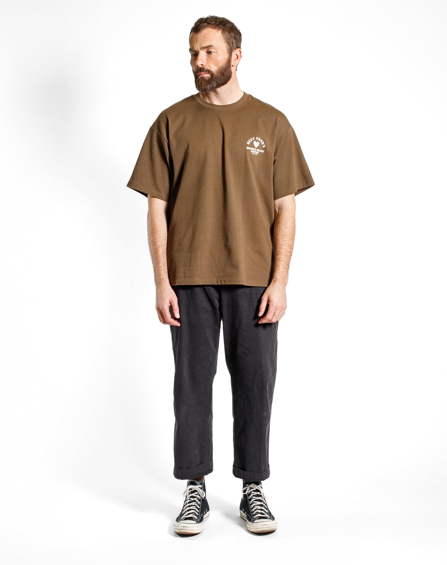 BEST FRED LOOSE FIT TEE - BROWN