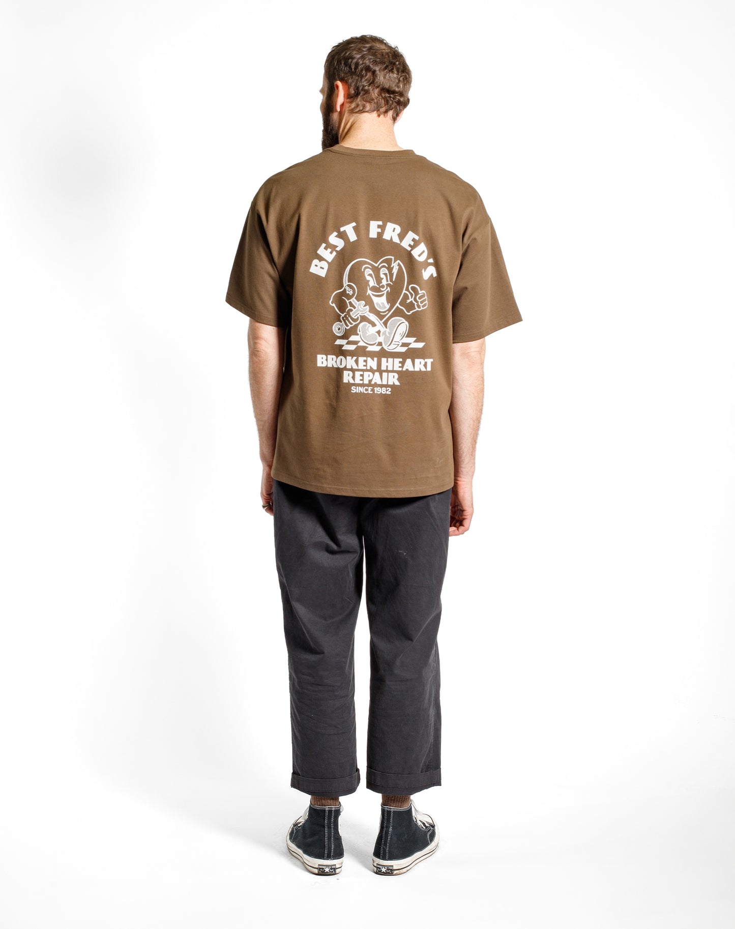 BEST FRED LOOSE FIT TEE - BROWN