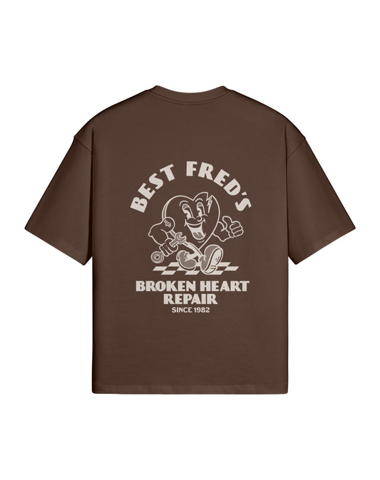 BEST FRED LOOSE FIT TEE - BROWN