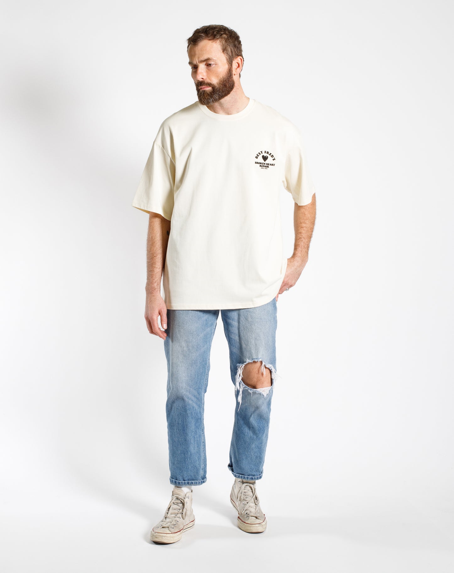 BEST FRED LOOSE FIT TEE - IVORY