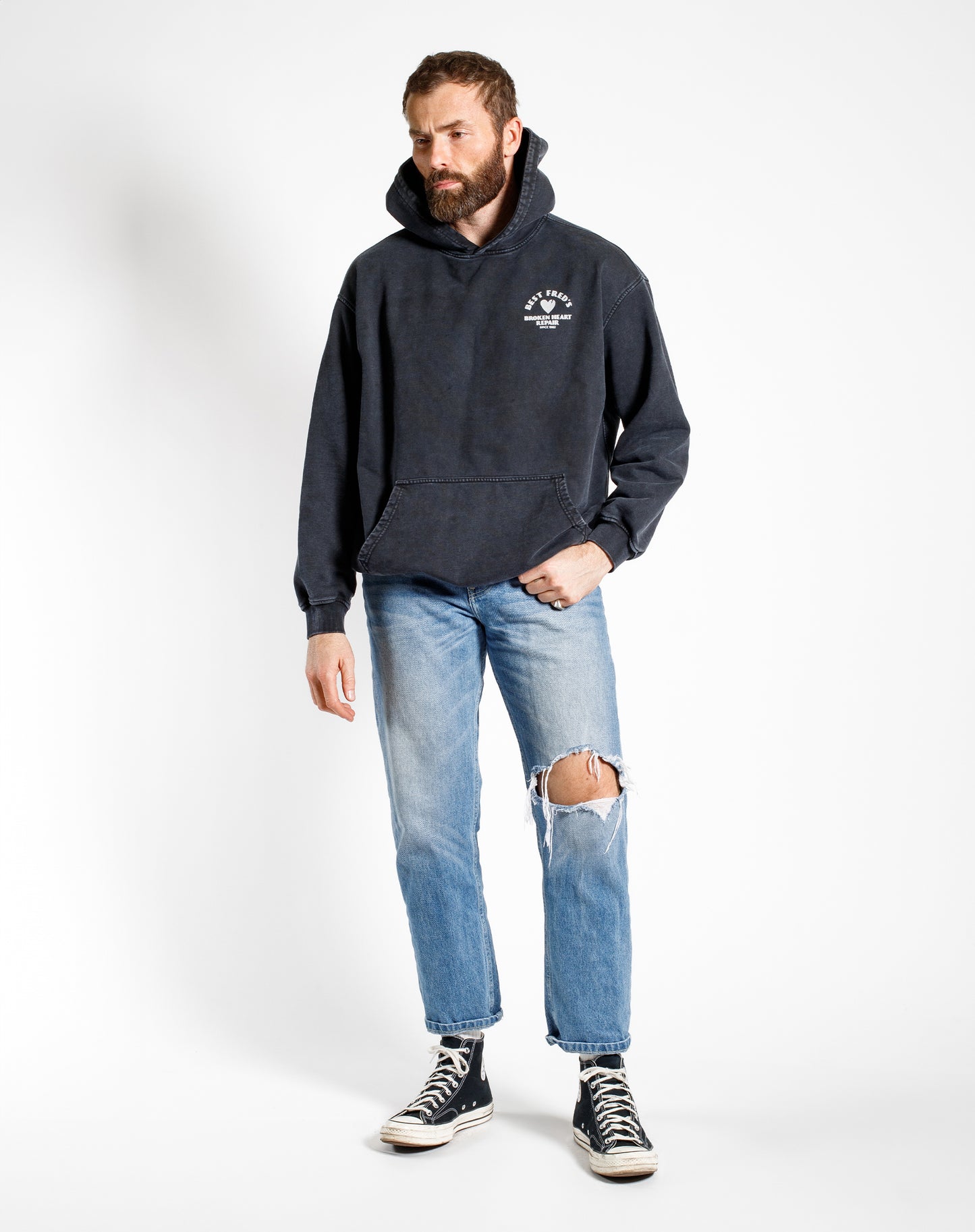 BEST FRED RELXED FIT HOODIE - VINTAGE BLACK