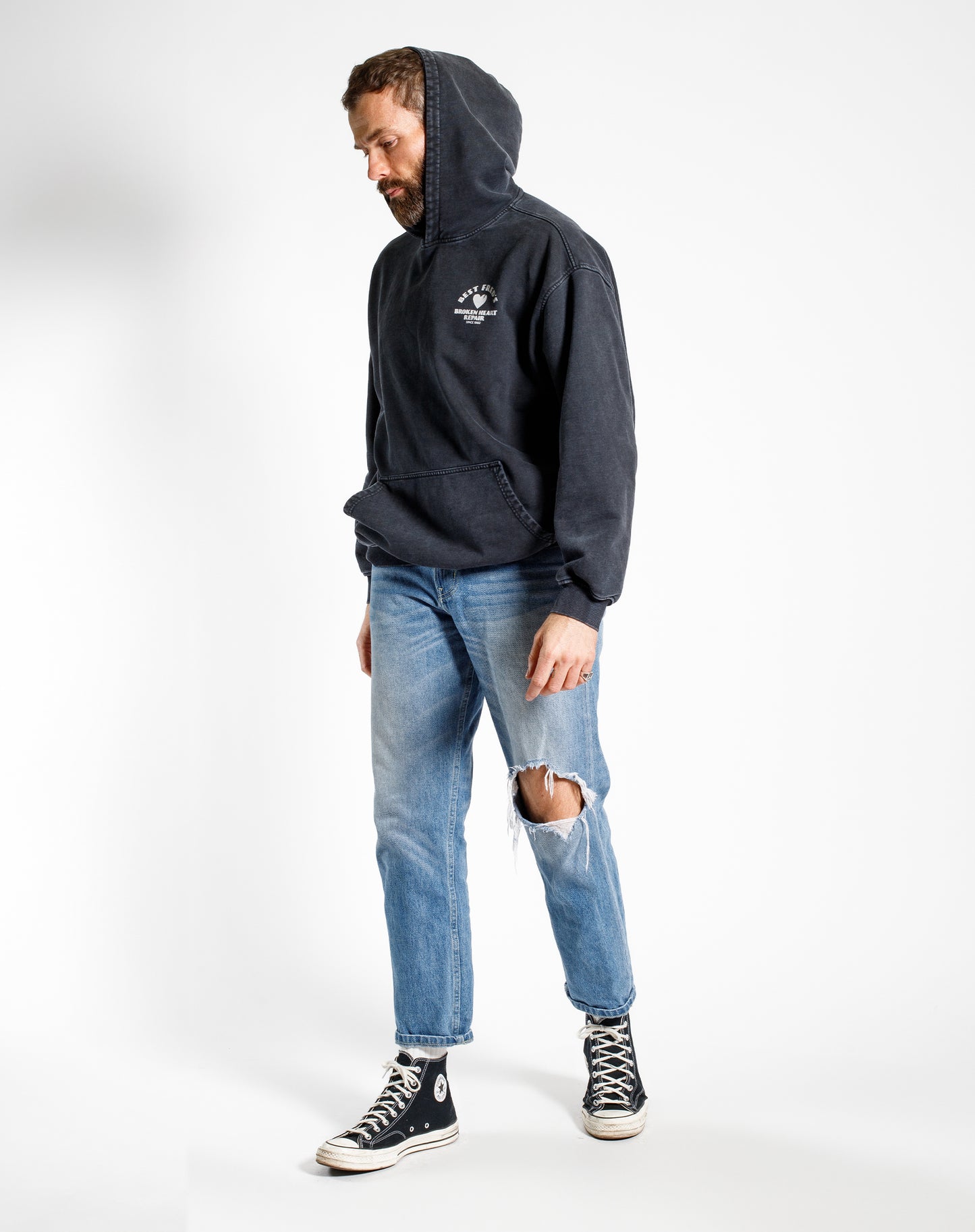BEST FRED RELXED FIT HOODIE - VINTAGE BLACK