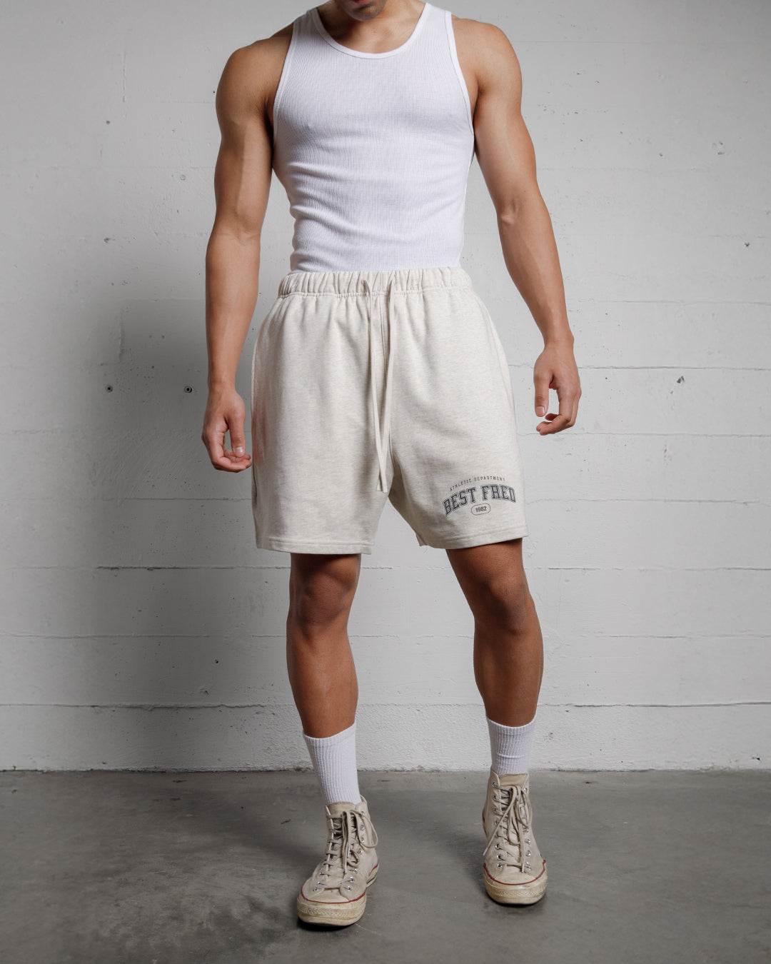 BEST FRED ATHLETIC DEPT. RELAXED SHORTS - OATMEAL